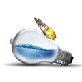 Light bulb with water wave Royalty Free Stock Photo