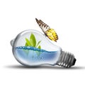 Light bulb with water wave Royalty Free Stock Photo