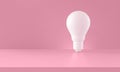 Light bulb white on pink background. Creativity and innovation ideas concept. Horizontal composition with copy space Royalty Free Stock Photo