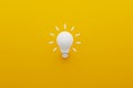 Light bulb white on yellow background