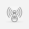 Light Bulb with Wifi vector outline concept icon