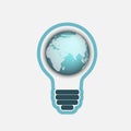Light bulb with a world globe Royalty Free Stock Photo
