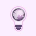 Light bulb with a world globe Royalty Free Stock Photo