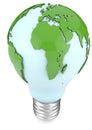 Light bulb and world map