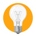 Light bulb on yellow background vector isolated. Single electric