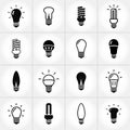 Light bulbs. Bulb icon set.