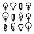 Light bulbs. Bulb icon set 2. Vector Royalty Free Stock Photo