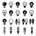 Light bulbs. Bulb icon set Royalty Free Stock Photo