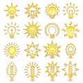Light bulbs. Bulb icon set Royalty Free Stock Photo