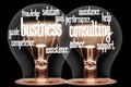 Light Bulbs with Business Consulting Concept Royalty Free Stock Photo