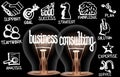 Light Bulbs with Business Consulting Concept Royalty Free Stock Photo