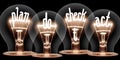 Light Bulbs with Business Process Concept