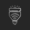 Light bulbs chalk white icon on black background Royalty Free Stock Photo