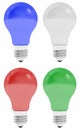 Light bulbs colored