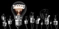 Light Bulbs with Success Concept Royalty Free Stock Photo