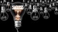 Light Bulbs with Attempt - Success Concept Royalty Free Stock Photo