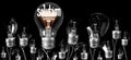 Light Bulbs with Solution Concept Royalty Free Stock Photo