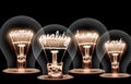 Light Bulbs with Quality and Time Concept Royalty Free Stock Photo