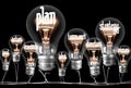 Light Bulbs with Plan Concept Royalty Free Stock Photo