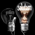 Light Bulbs Problem and Solution Concept Royalty Free Stock Photo