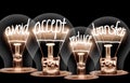 Light Bulbs with Risk Management Concept Royalty Free Stock Photo