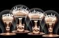 Light Bulbs with Search Engine Optimization Concept Royalty Free Stock Photo