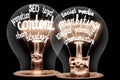 Light Bulbs with Content Marketing Concept Royalty Free Stock Photo