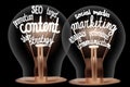 Light Bulbs with Content Marketing Concept Royalty Free Stock Photo