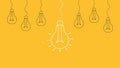 Light bulbs. Creativity concept with innovation.Strategy and leadership on teamwork. Opportunity, solution and success. Vector Royalty Free Stock Photo