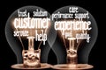 Light Bulbs with Customer Experience Concept Royalty Free Stock Photo