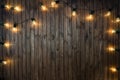 Light bulbs on dark Wooden Background real image Royalty Free Stock Photo