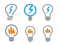 The light bulbs are different for the logo. A set of stylish light bulbs for identity Royalty Free Stock Photo