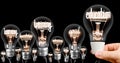 Light Bulbs with Education Concept Royalty Free Stock Photo