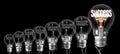 Light Bulbs with Failure and Success Concept Royalty Free Stock Photo