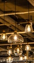 Light bulbs hanging from the ceiling