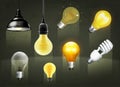 Light bulbs icons Royalty Free Stock Photo