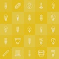 Light bulbs icons set