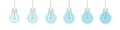 The light bulbs. Idea concept. Light bulbs icon with light blue glow. Ideas symbol illustration. Vector illustration Royalty Free Stock Photo
