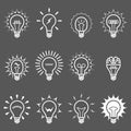 Light bulbs and lamps icons - idea symbols