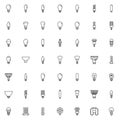 Light bulbs line icons set Royalty Free Stock Photo