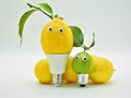 Light bulbs made with lemons Royalty Free Stock Photo