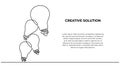 Light bulbs one line drawing, continuous hand drawn creative solution concept idea Royalty Free Stock Photo