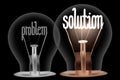 Light Bulbs with Problem and Solution Concept Royalty Free Stock Photo