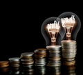 Light Bulbs with Profit Growth Concept Royalty Free Stock Photo