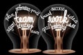 Light Bulbs with Team Work Concept Royalty Free Stock Photo