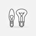 Light Bulbs vector outline icon. Lighting Electric Lamps concept symbol Royalty Free Stock Photo