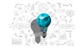 Light bulbs world ,for success,plan,think,search,analyze,communicate, futuristic idea innovation technology modern.vector