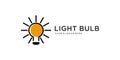 Light bullb logo design vector. Premium Vector Royalty Free Stock Photo