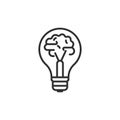 Light bulp and brain icon vector creative idea Royalty Free Stock Photo