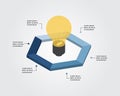 light burb idea template for infographic for presentation for 6 element